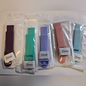 5 Silicone 20mm Apple Watch Bands - Assorted Pastel Colors